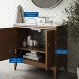 Hearth 36" Bathroom Vanity in Walnut White