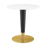Larch 28" Dining Table in Gold White