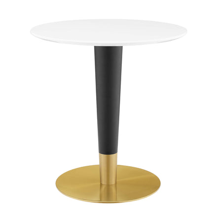 Zinque 28" Dining Table in Gold White