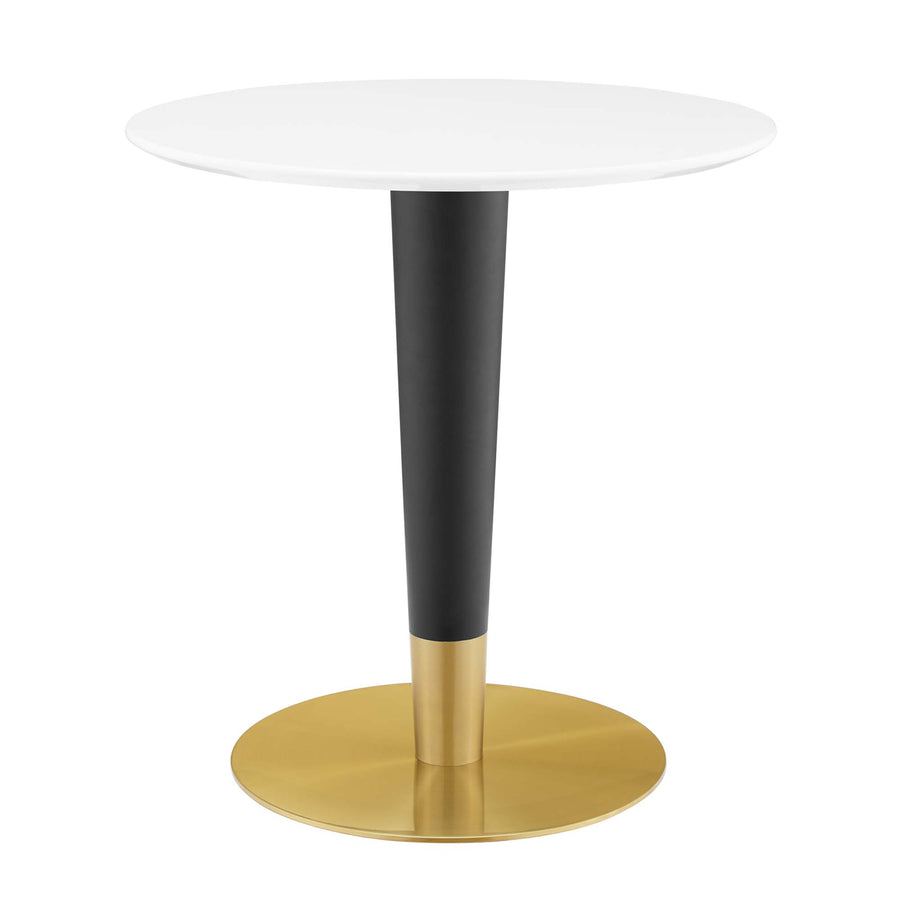 Larch 28" Dining Table in Gold White