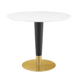 Larch 36" Dining Table in Gold White