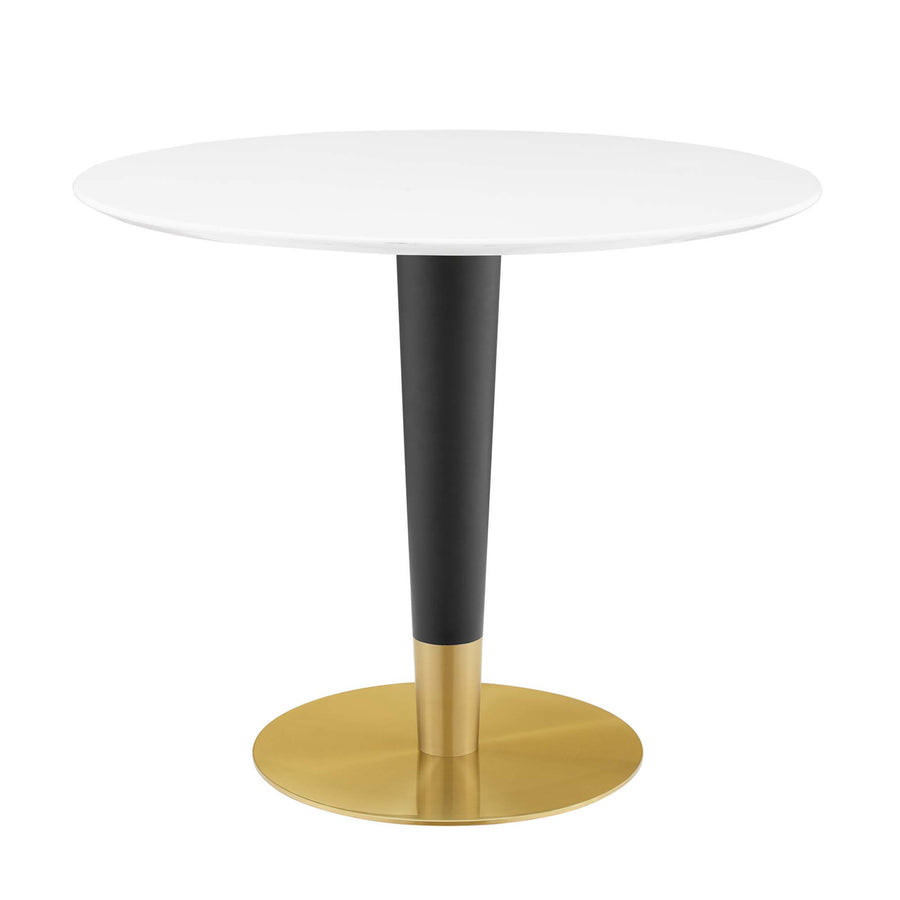 Larch 36" Dining Table in Gold White