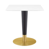 Larch 28" Square Dining Table in Gold White