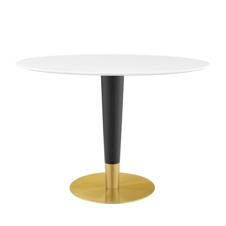 Larch 42" Oval Dining Table in Gold White