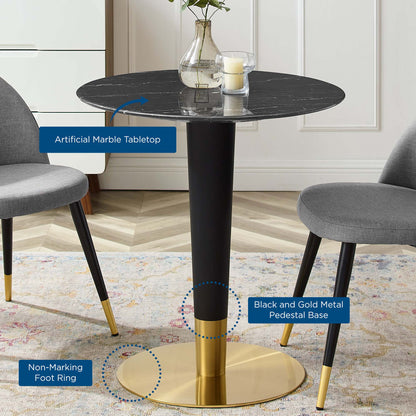 Zinque 28" Artificial Marble Dining Table by Furniture For America