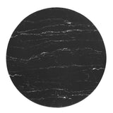 Larch 36" Artificial Marble Dining Table in Gold Black