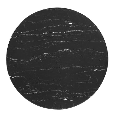 Zinque 36" Artificial Marble Dining Table in Gold Black