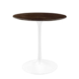 Lumen 28" Round Wood Dining Table in White Cherry Walnut
