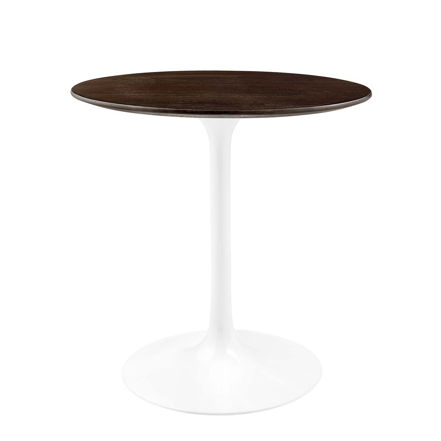 Lumen 28" Round Wood Dining Table in White Cherry Walnut