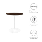 Lumen 28" Round Wood Dining Table in White Cherry Walnut