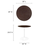 Lumen 28" Round Wood Dining Table in White Cherry Walnut