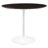 Lumen 36" Round Wood Dining Table in White Cherry Walnut