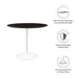 Lumen 36" Round Wood Dining Table in White Cherry Walnut