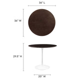 Lumen 36" Round Wood Dining Table in White Cherry Walnut