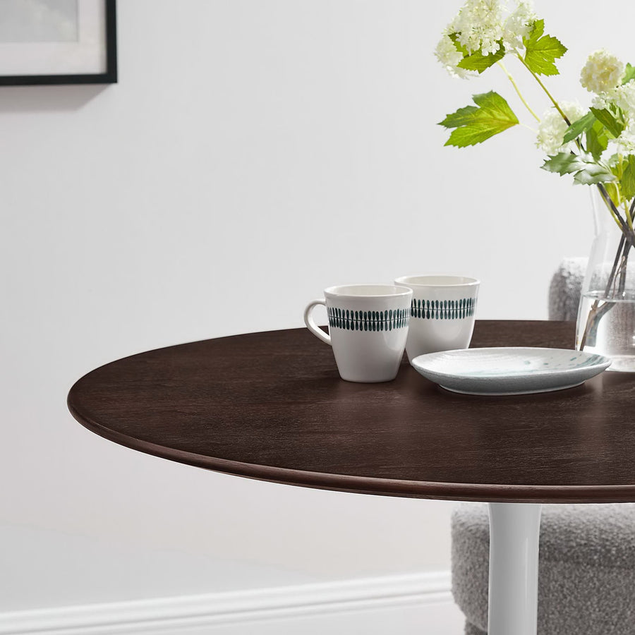Lumen 36" Round Wood Dining Table in White Cherry Walnut