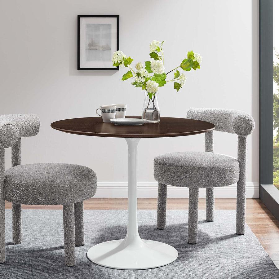 Lumen 36" Round Wood Dining Table in White Cherry Walnut