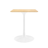 Lumen 24" Square Wood Dining Table in White Natural