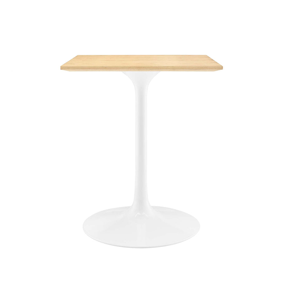 Lumen 24" Square Wood Dining Table in White Natural