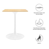 Lumen 24" Square Wood Dining Table in White Natural