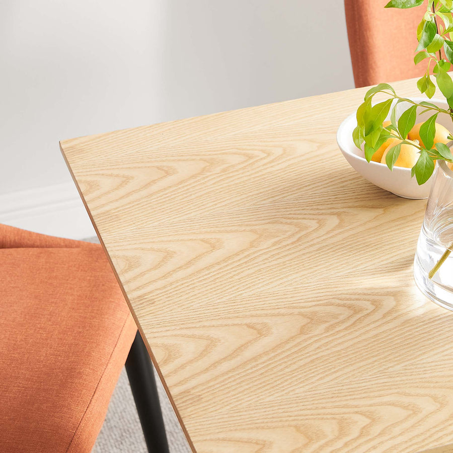 Lumen 24" Square Wood Dining Table in White Natural