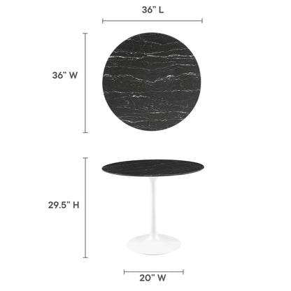 Lippa 36" Round Faux Marble Dining Table by Furniture For America