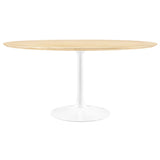 Lumen 60" Round Wood Dining Table in White Natural