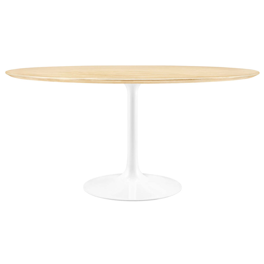 Lumen 60" Round Wood Dining Table in White Natural