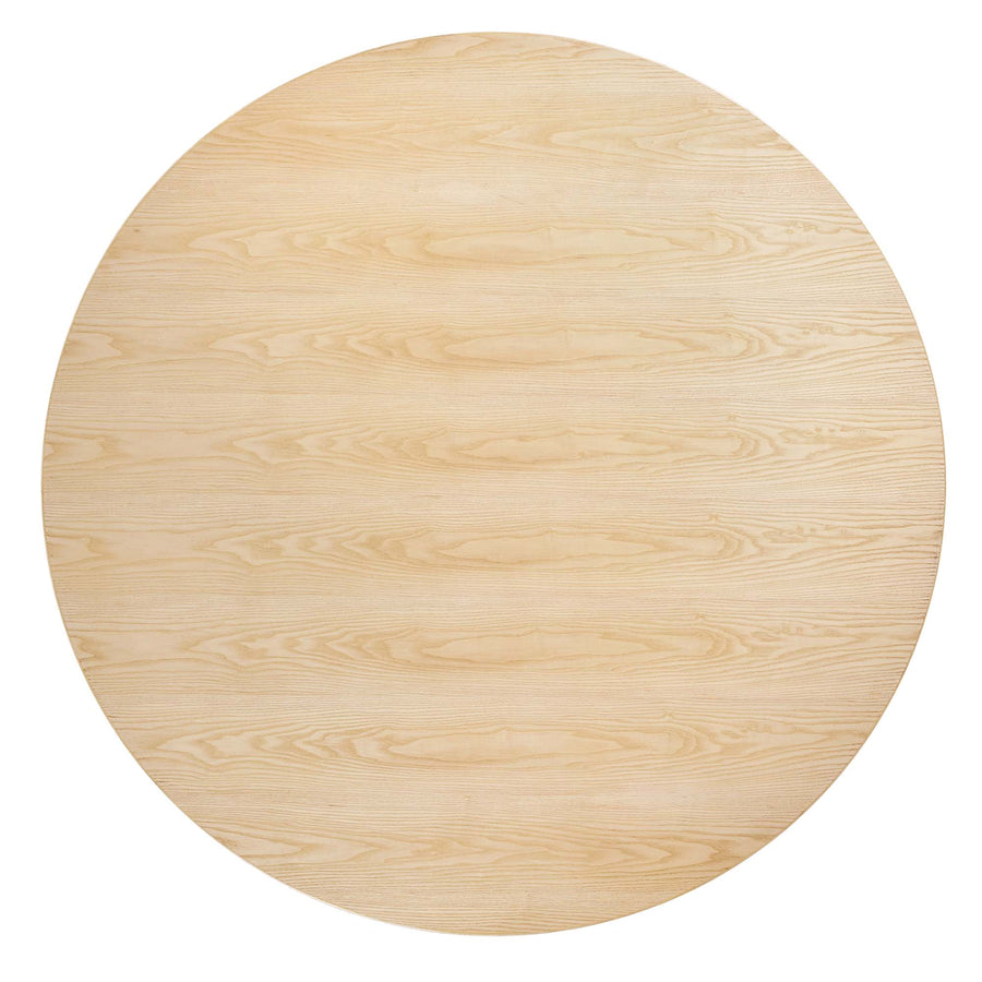 Lumen 60" Round Wood Dining Table in White Natural