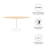 Lumen 60" Round Wood Dining Table in White Natural