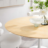 Lumen 60" Round Wood Dining Table in White Natural