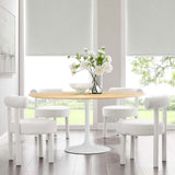 Lumen 60" Round Wood Dining Table in White Natural