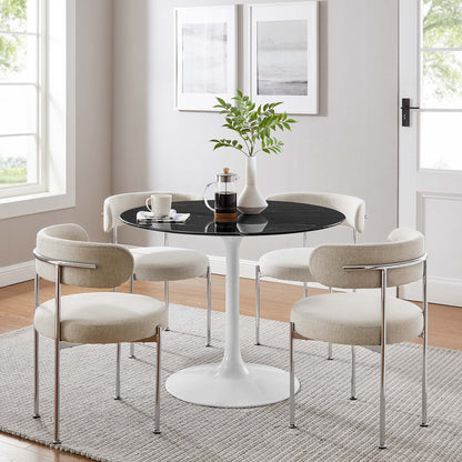 Lippa 40" Round Faux Marble Dining Table by Furniture For America
