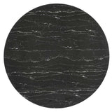 Lumen 60" Round Faux Marble Dining Table in White Black