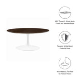 Lumen 36" Round Wood Coffee Table in White Cherry Walnut