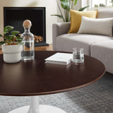 Lumen 36" Round Wood Coffee Table in White Cherry Walnut