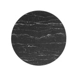 Lumen 36" Round Faux Marble Coffee Table in White Black