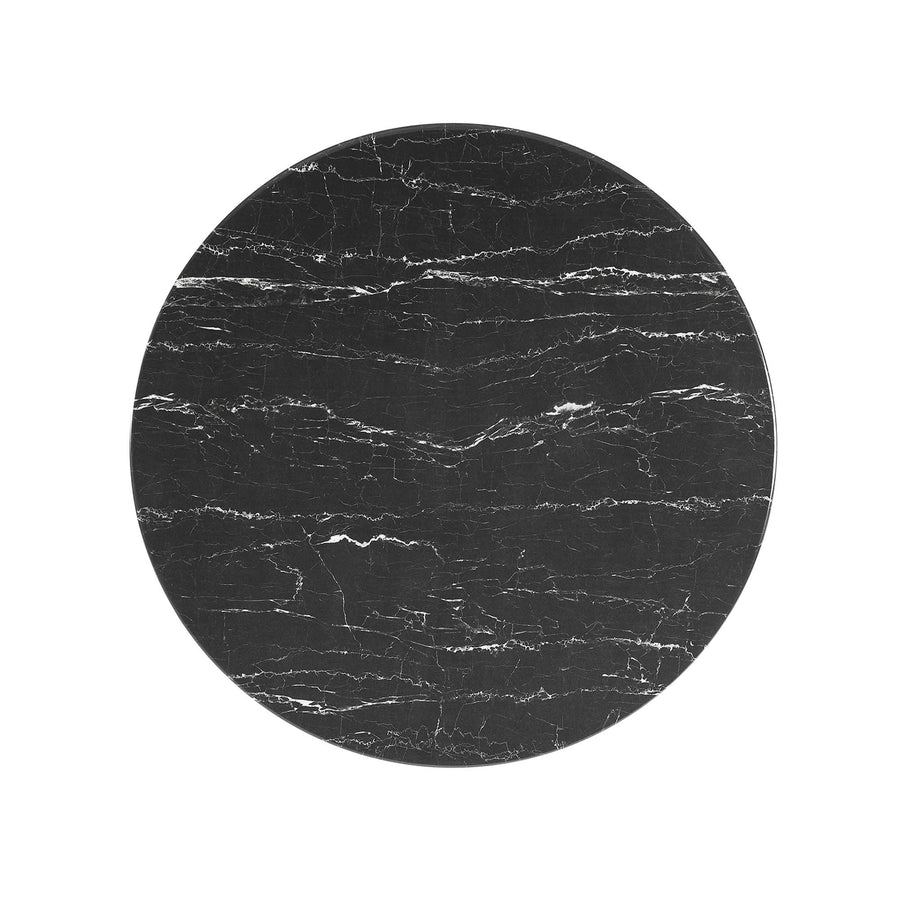 Lumen 36" Round Faux Marble Coffee Table in White Black