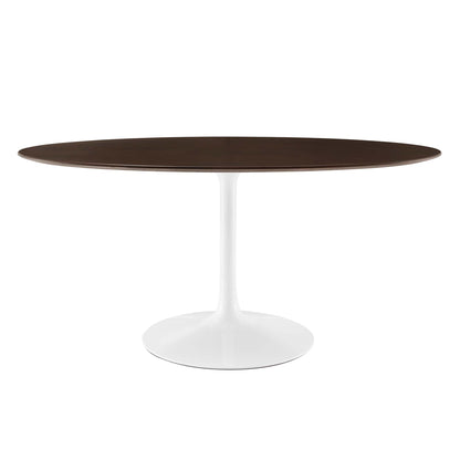 Lippa 60" Oval Cherry Walnut Wood Dining Table by Furniture For America
