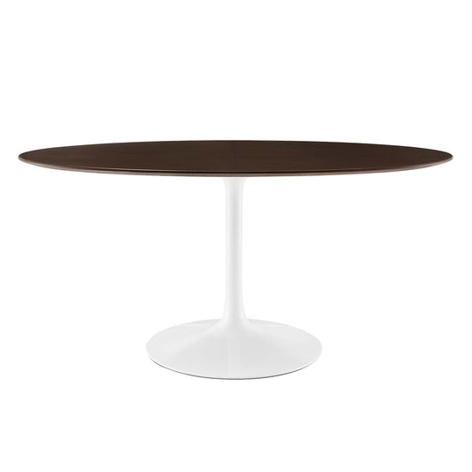 Lippa 60" Oval Cherry Walnut Wood Dining Table by Furniture For America
