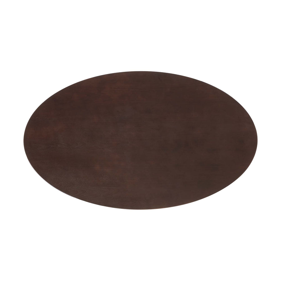 Lumen 60" Oval Cherry Walnut Wood Dining Table in White Cherry Walnut