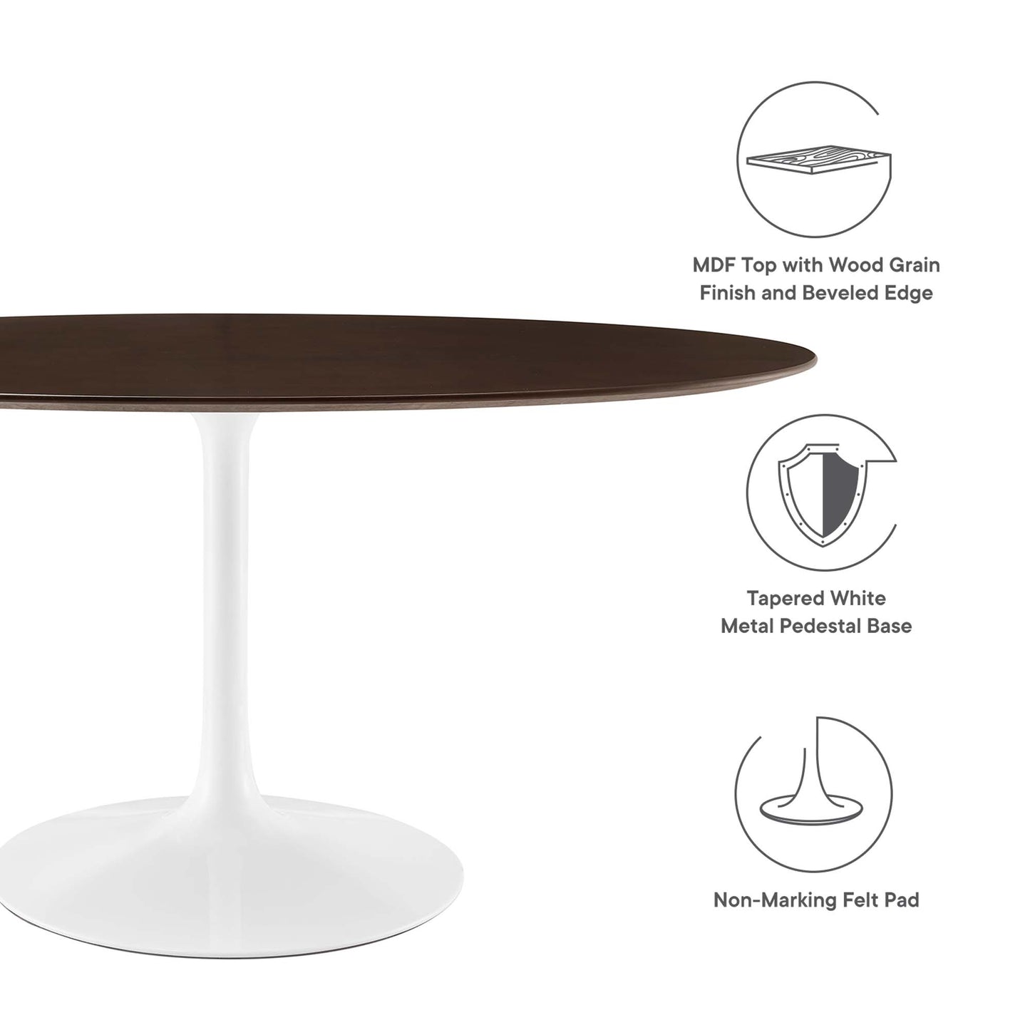 Lippa 60" Oval Cherry Walnut Wood Dining Table by Furniture For America