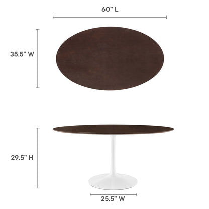 Lippa 60" Oval Cherry Walnut Wood Dining Table by Furniture For America