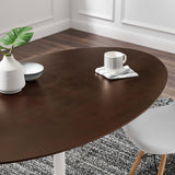 Lumen 60" Oval Cherry Walnut Wood Dining Table in White Cherry Walnut