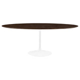 Lumen 78" Oval Wood Dining Table in White Cherry Walnut