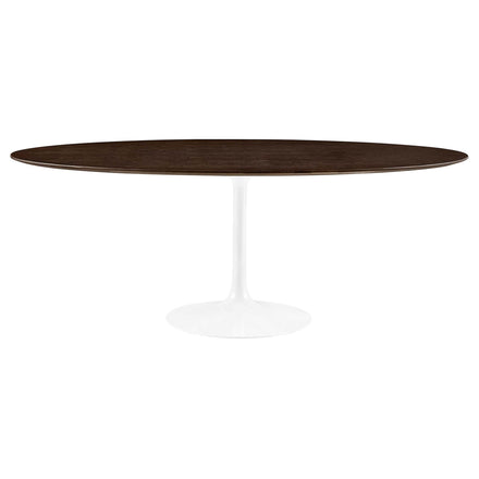 Lippa 78" Oval Wood Dining Table in White Cherry Walnut