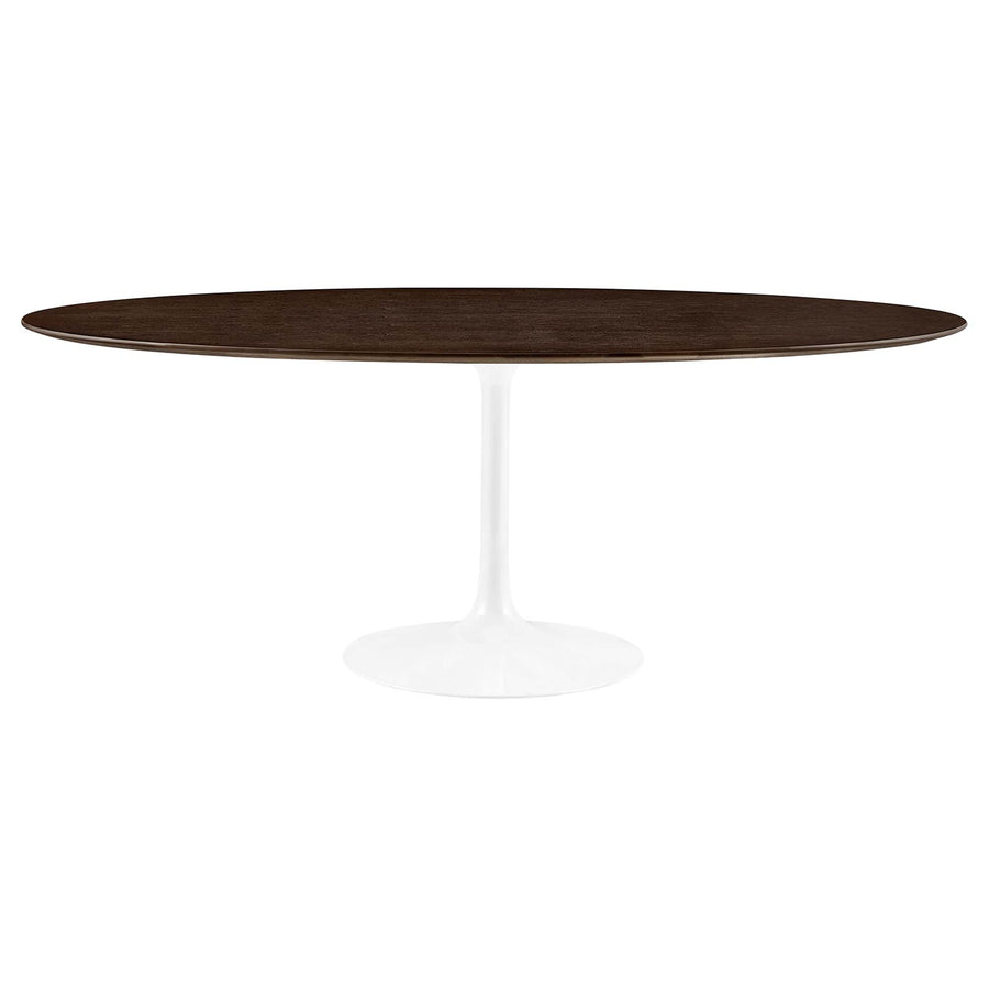 Lumen 78" Oval Wood Dining Table in White Cherry Walnut