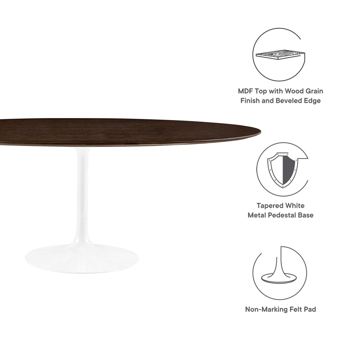 Lippa 78" Oval Wood Dining Table by Furniture For America