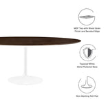 Lumen 78" Oval Wood Dining Table in White Cherry Walnut
