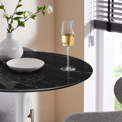 Lippa 28" Round Faux Marble Bar Table by Furniture For America