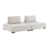 Parlor 2-Piece Tufted Fabric Fabric Loveseat in Beige